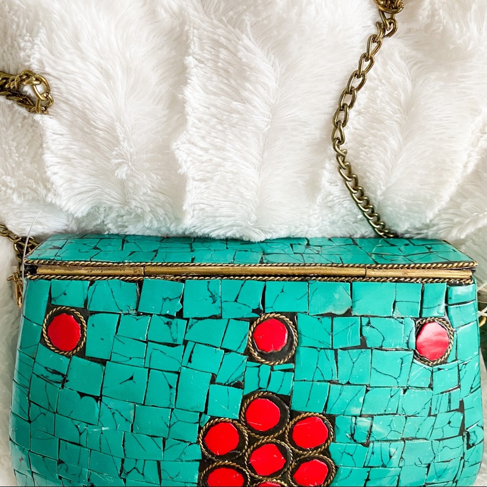 Anthropologie ANTIK KRAFT Metal Clutch Purse - Picture 8 of 13